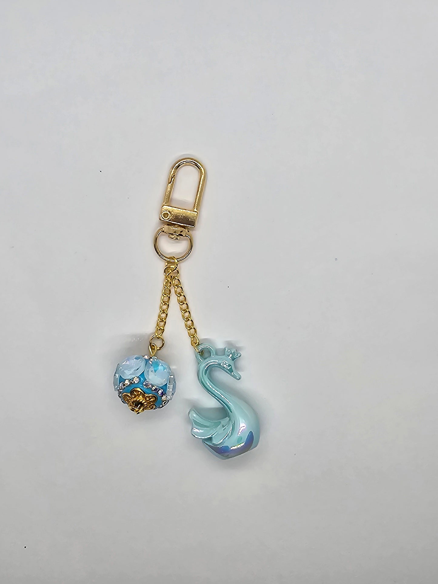 Blue swan key chain