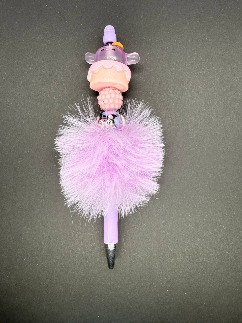 Purple fluffy pen