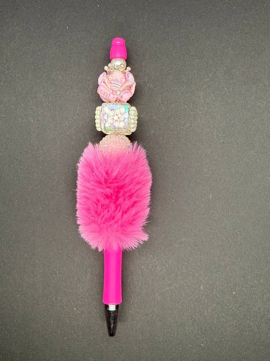 Pink fluffy pen