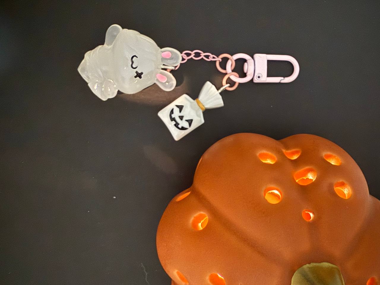 Halloween bunny keychain