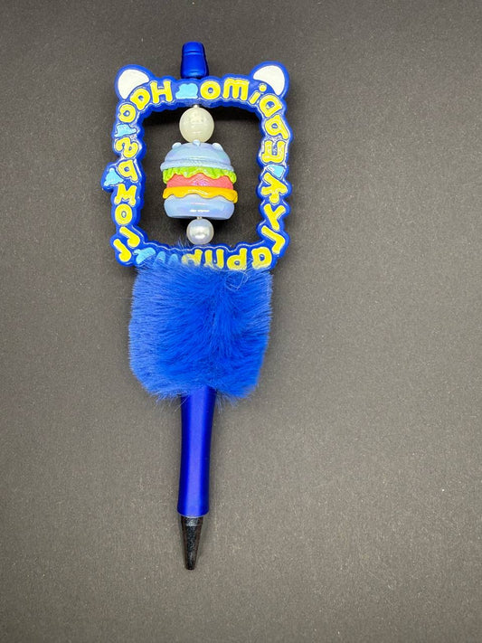 Blue burger pen